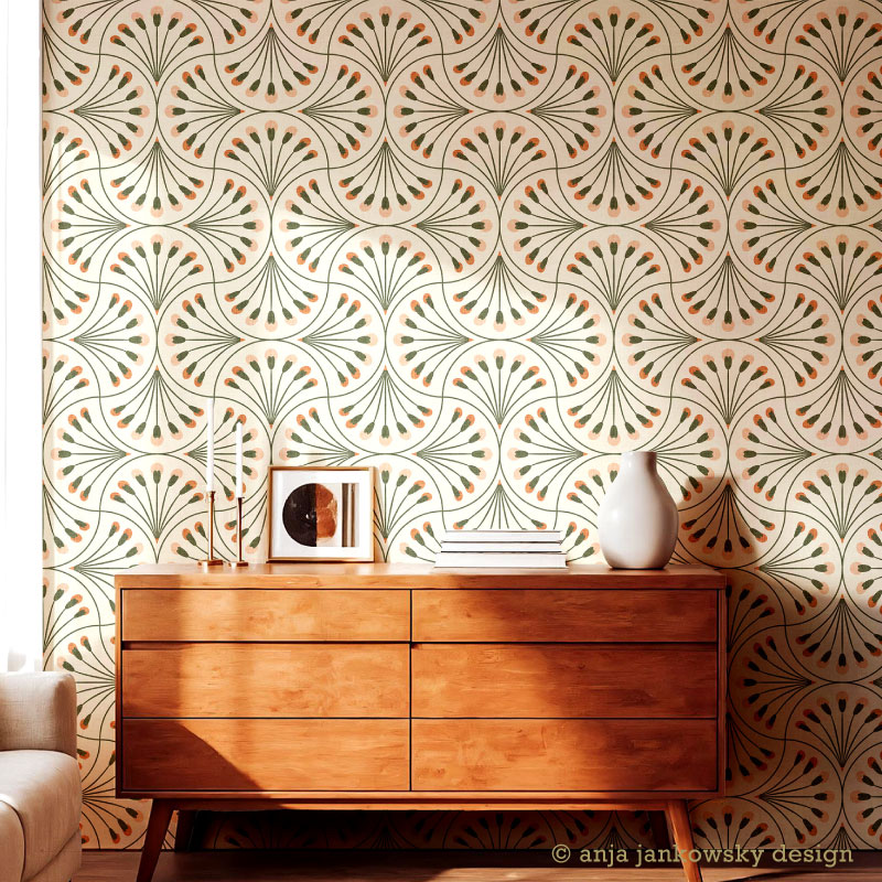 Anja Jankowsky Art Deco Ogee Wallpaper