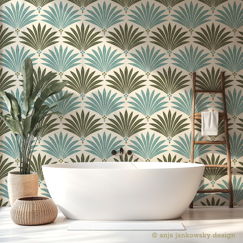 Anja Jankowsky Art Deco Bathroom Wallpaper