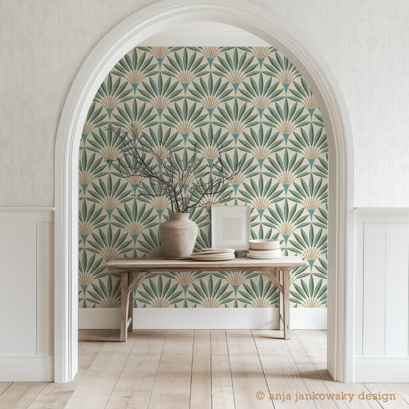 Anja Jankowsky Art Deco Palms Wallpaper