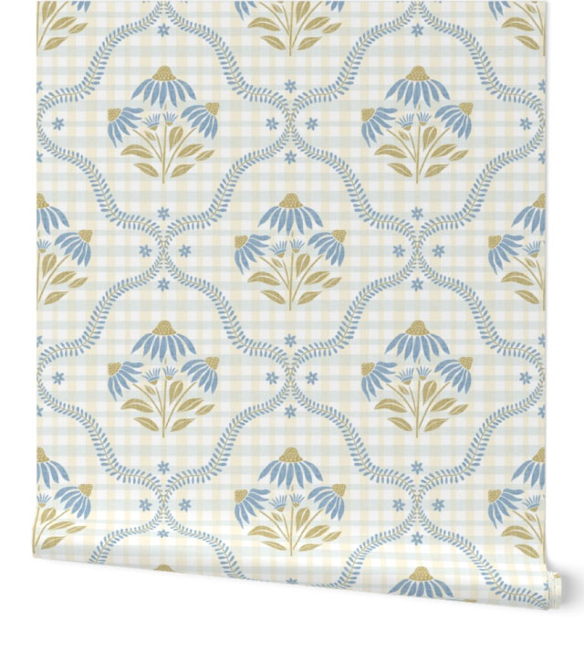 Retro Cottage Coneflower Wallpaper - Anja Jankowsky Retro Cottage Coneflower Wallpaper - Anja Jankowsky