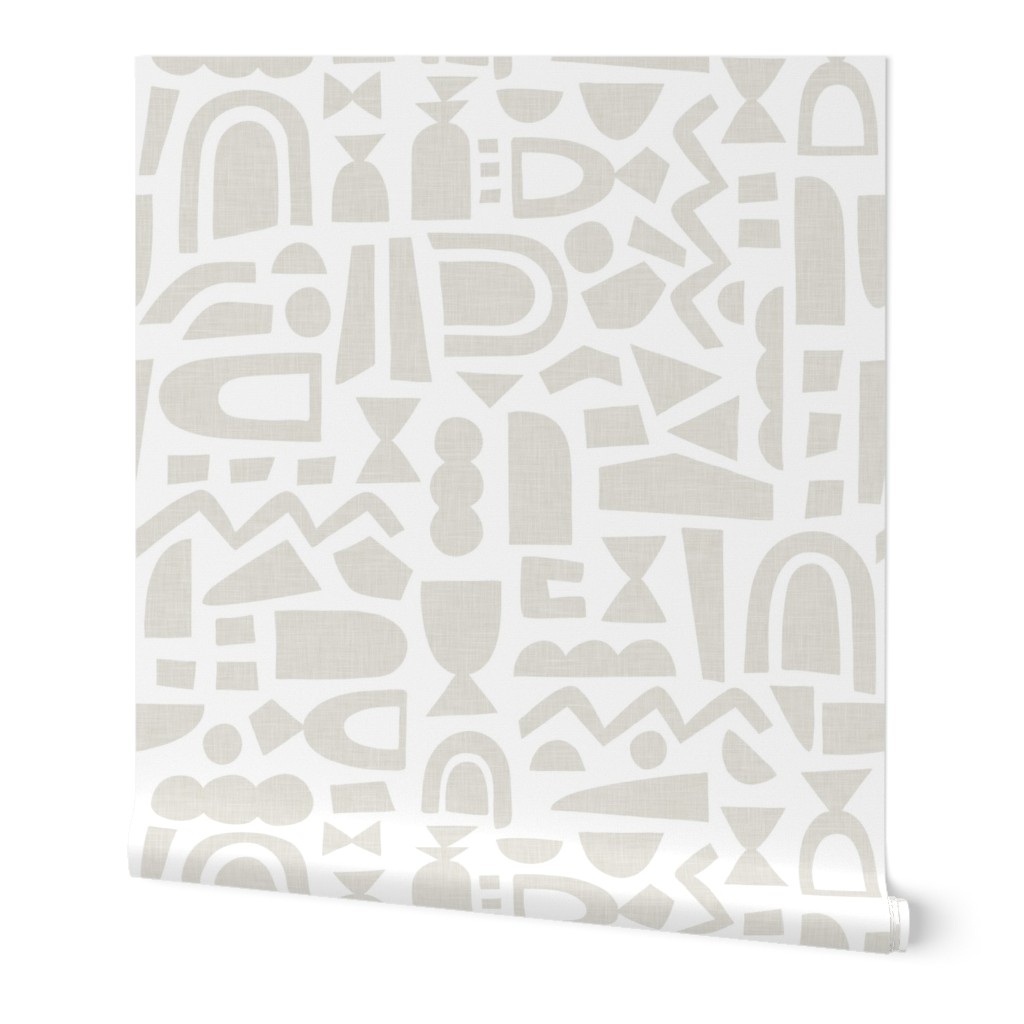 Anja Jankowsky-Japandi Abstract Shapes wallpaper roll-light grey