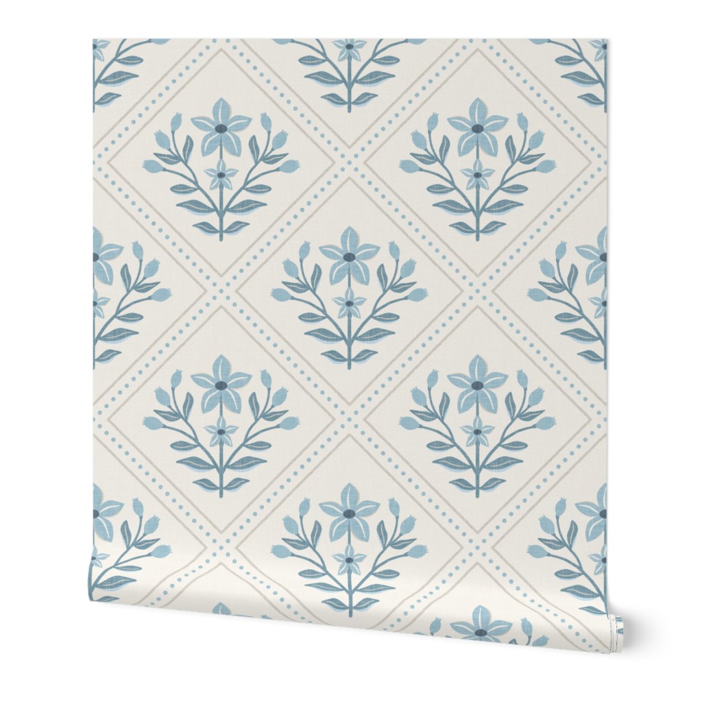 Anja Jankowsky-Serene Cottage-Floral Diamond wallpaper roll