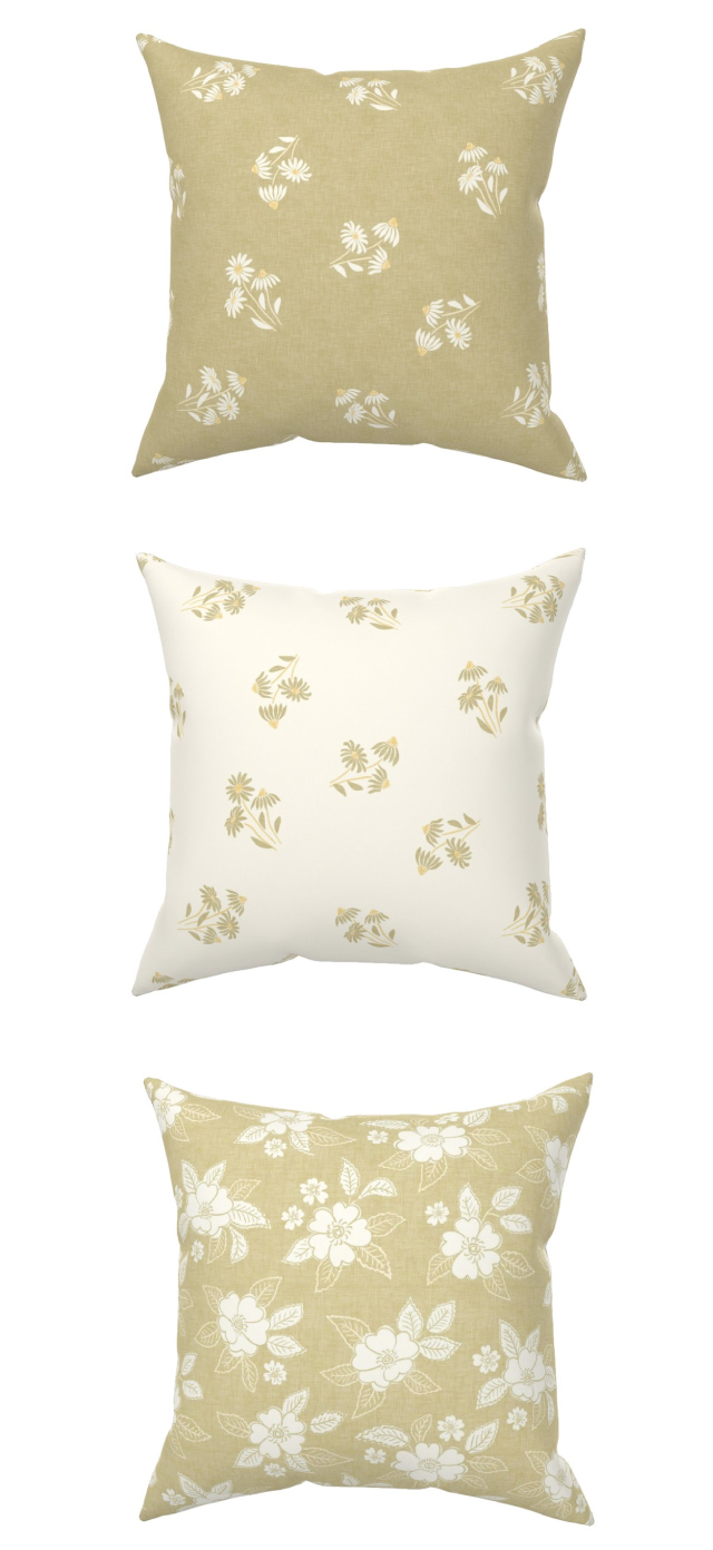Anja Jankowsky Retro Country Tossed Floral Pillows