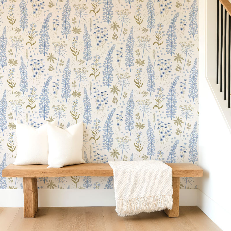 Anja Jankowsky Wildflower Wallpaper Mockup in Hallway